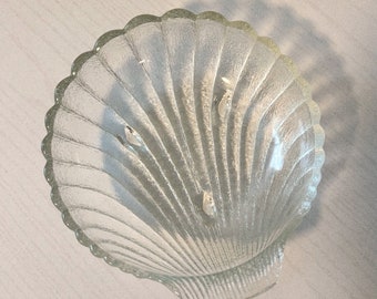 Vintage Seashell Glass Dish