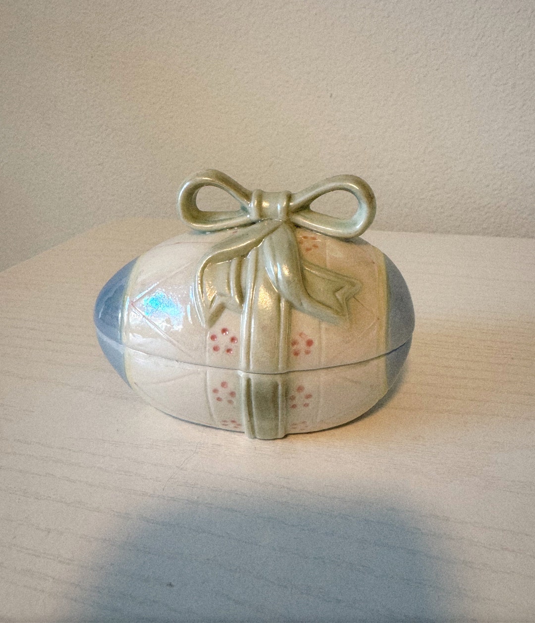 Vintage Decorative Bow Easter Egg Box - Etsy