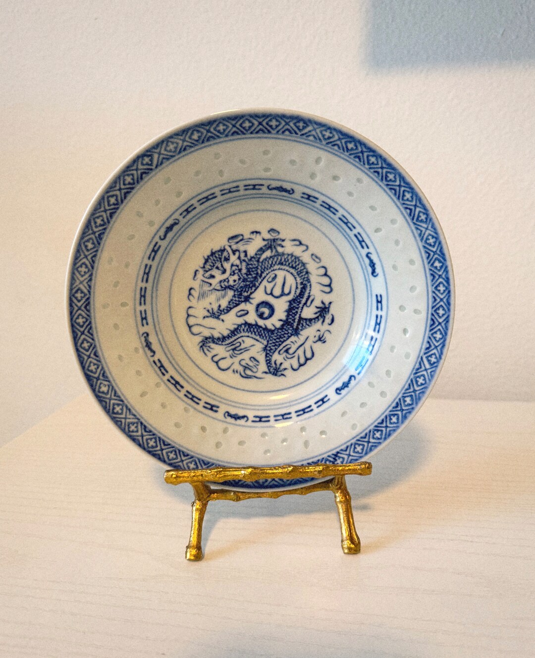Blu Rice Plate Vintage Japanese Blue & White Rice Plate - Etsy