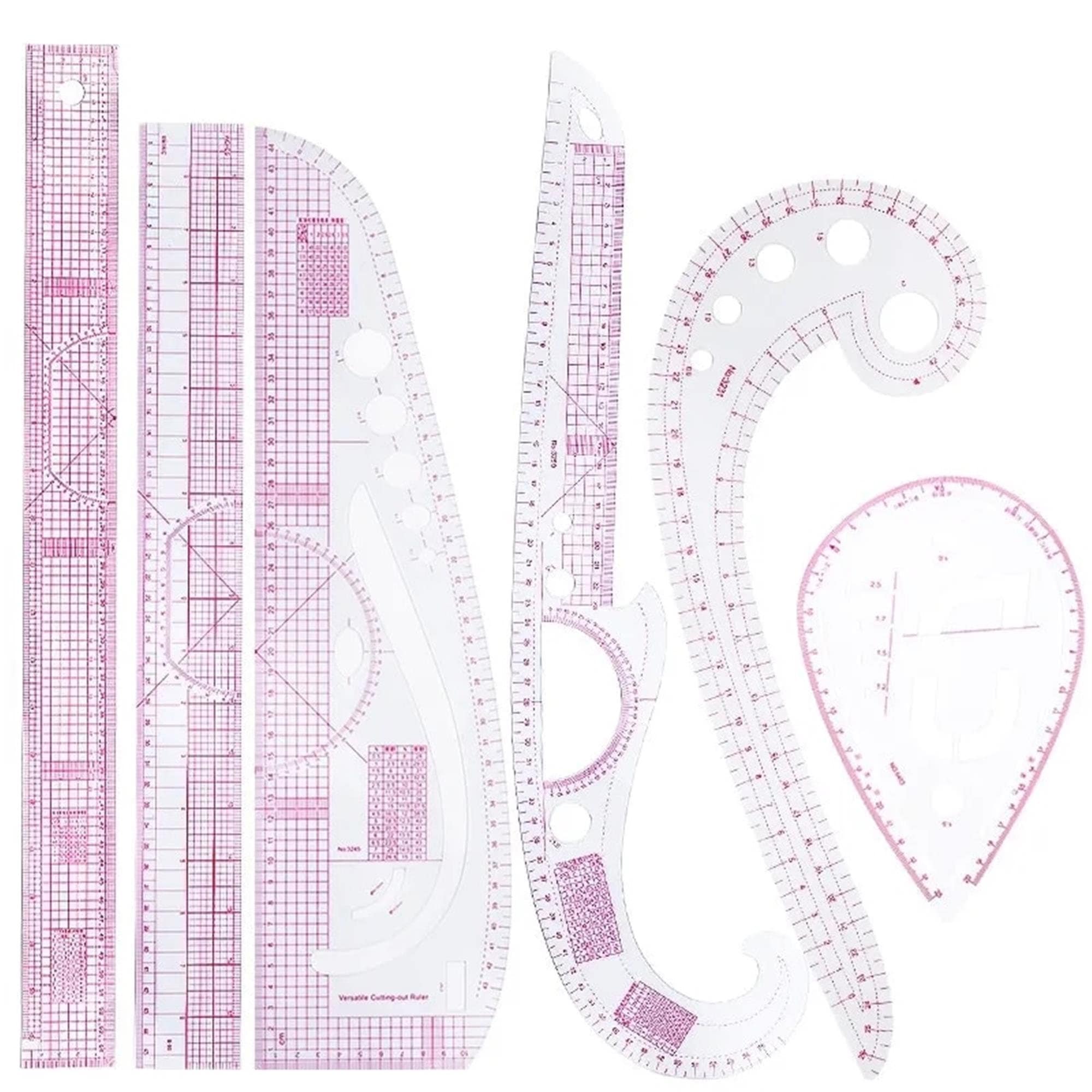 Uxcell Sewing Ruler Tailor Set Curve Template Rulers Transparent 1pcs 