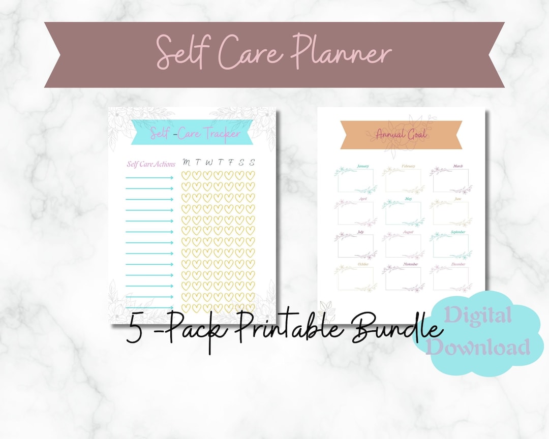 Printable Self Care Planner Daily and Annual Self Care - Etsy