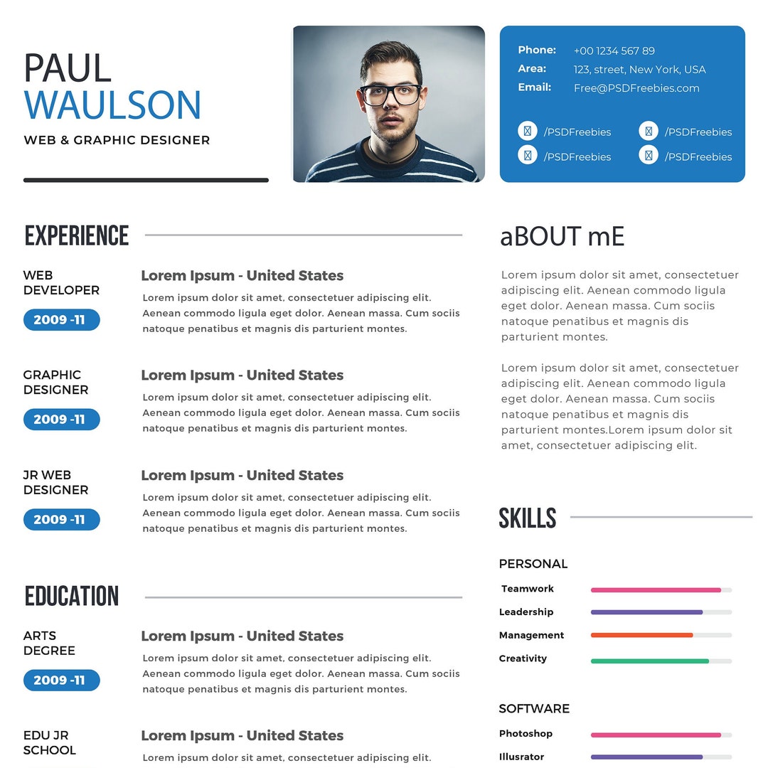 109 Photoshop Modern Executive Resume Template - Etsy