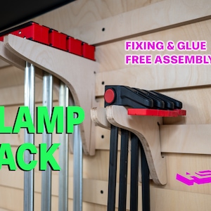 CNC Clamp Rack Set Archivos de tacos franceses Descargar diseño paramétrico configurable para adaptarse a su configuración Fusion 360 step ai eps dxf svg formatos de archivo