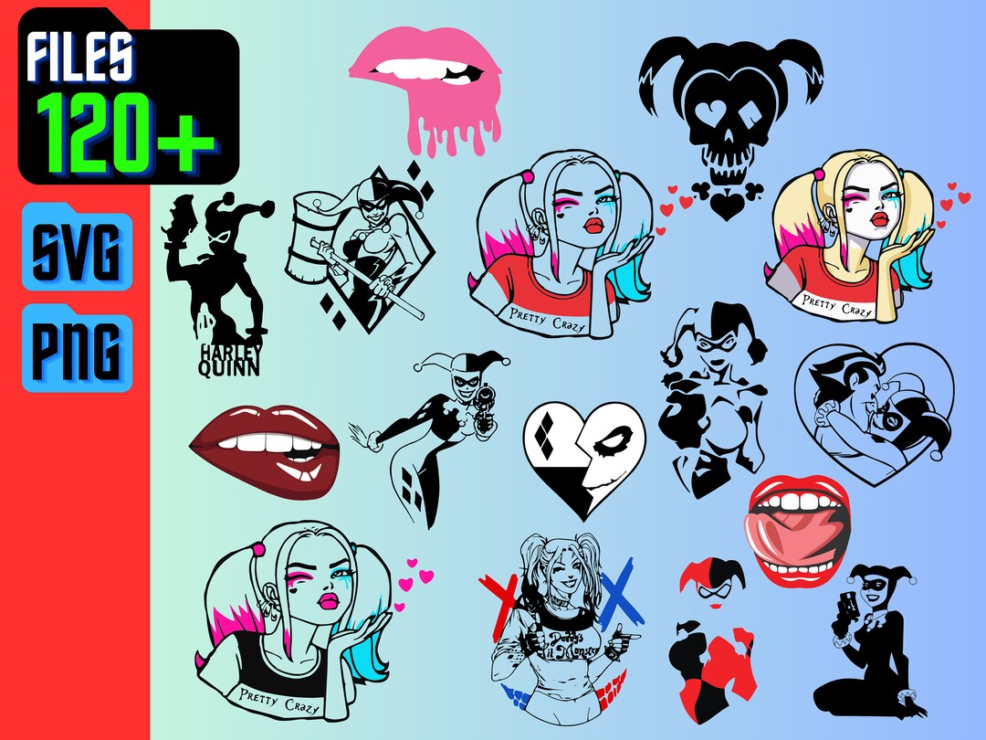 Harley Quinn Svg Harley Quinn Png Harley Quinn Vector Designs Cutfiles ...