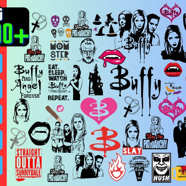 1200+ Bundle, Buffy The Vampire Slayer Bundle, Vampire Slayer, Buffy Silhouette, Buffy svg, 90er Jahre TV-Show Schnittdateien, Clipart svg