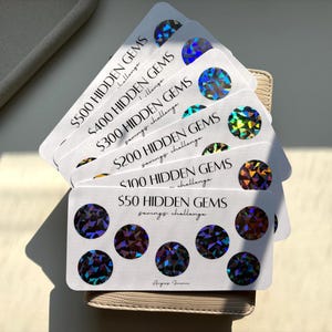 Hidden Gems Scratch-Off Savings Challenge | Scratch n Save Savings Challenge | Cash Envelope Tracker | A6 Size