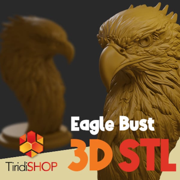 Eagle Bust 3D Ready Print STL (Pre- Supported)