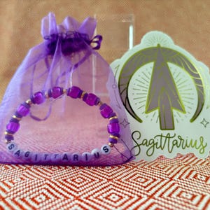 Sagittarius Zodiac Bracelet & Gold Foil Sticker Set