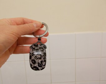 Chunky leopard print keyring