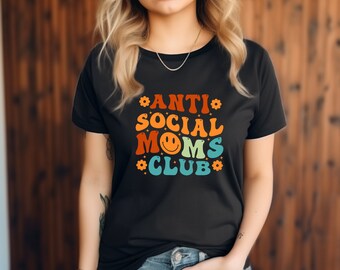 Camiseta retro antisocial del club de mamás