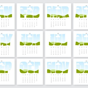 2025 Calendar Editable Canva Template White - Etsy