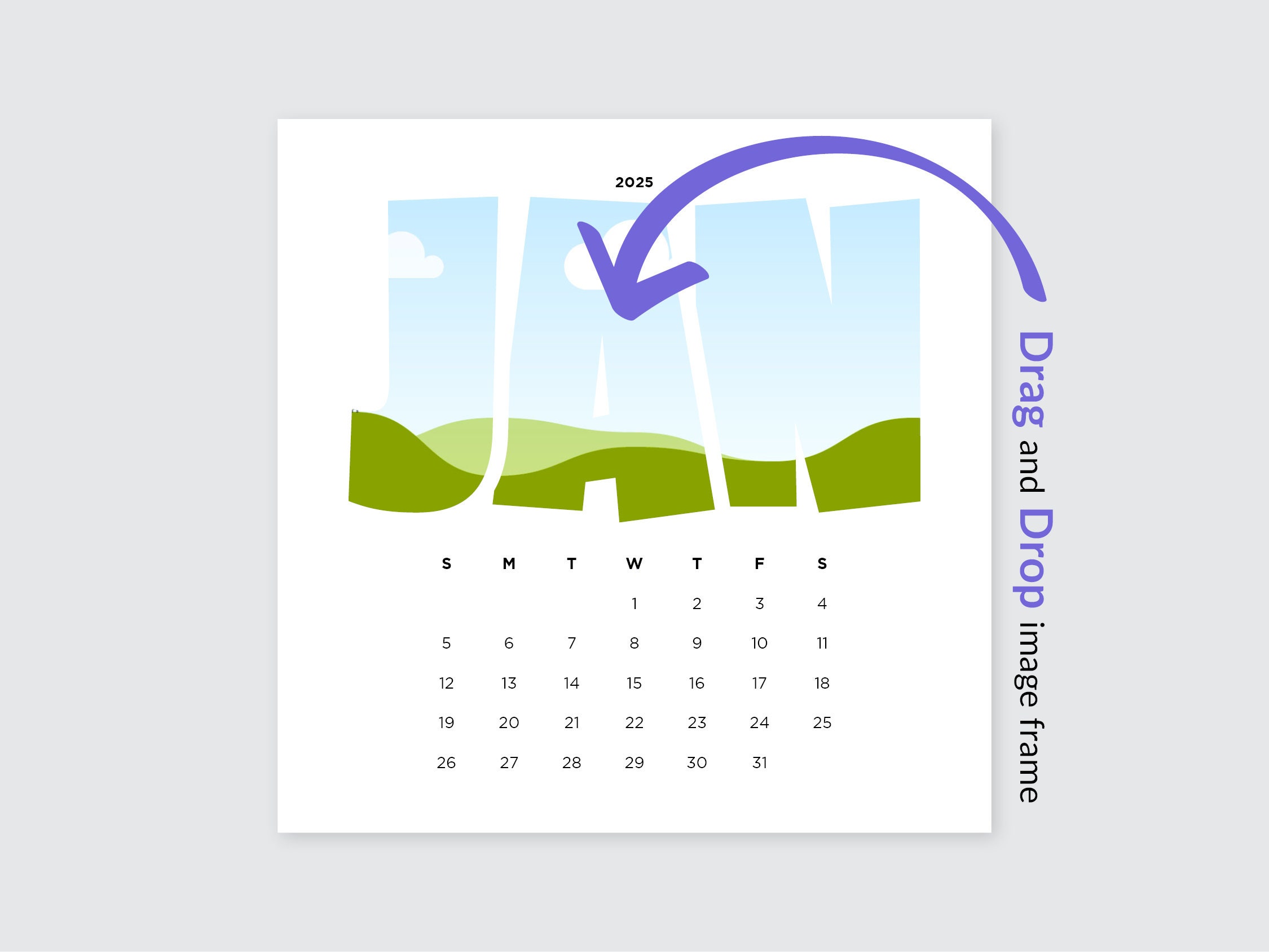 2025 Calendar Editable Canva Template White - Etsy
