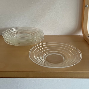 Set of 5 Karhula-Iittala Aino Aalto Bölgeblick plates | Vintage Scandinavian Glass | Mid-Century Design