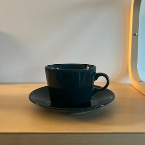 Arabia Teema dark green cup and saucer