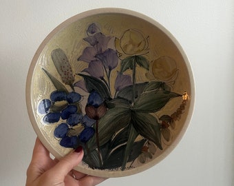 Arabia Vintage Hand-Painted Floral Wall Plate by Naile Wafin