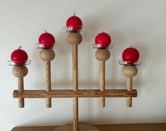 Vintage Aarikka Finnish Wooden Candleholder: Scandinavian Centerpiece