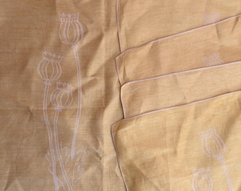 Juego de 6 servilletas de lino finlandés vintage de Dora Jung para Tampella. 100% lino.