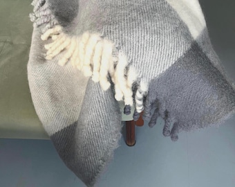 Vintage Wool Blanket by Helmi Vuorelma: 1990s Throw