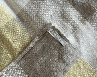 Vintage Finnish hand woven linen table cloth by Helmi Vuorelma from the 1960s