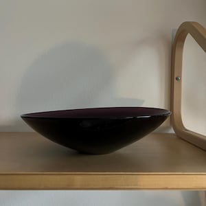 bol en verre d&#39;art vintage Iittala | Série i-lasi Bol i-301 par Timo Sarpaneva | Verre d&#39;art moderne scandinave du milieu du siècle