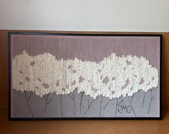 Vintage Finnish Helmi Vuorelma ’Piisku’ (goldenrod) Woven Wall Tapestry by Riitta-Maija Oksanen | Scandinavian handmade art textile