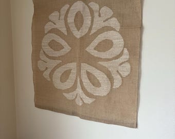 Arazzo da parete vintage finlandese intrecciato / Arte tessile da parete artigianale scandinava