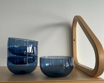 Iittala I-lasi Glass Bowls: Mid Century Modern Serving Set by Timo Sarpaneva