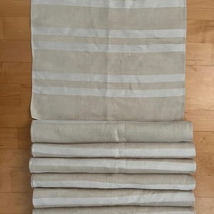 Set of 8 striped Vintage Finnish 100% linen napkins