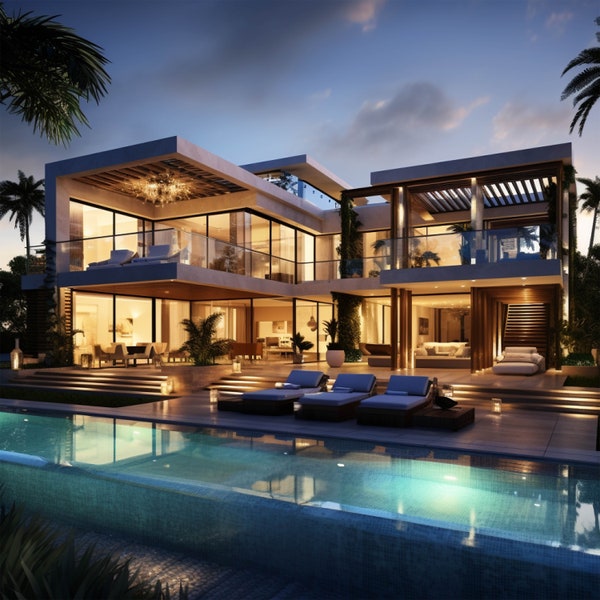 Modern Luxury Real Estate Renderings / Digital Artwork