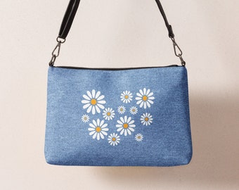 Denim Daisy Crossbody Bag