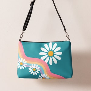Bolsa Margarida Retro | Bolsa Hippie retrô | Bolsa retrô de couro vegano dos anos 70 | Bolsa Hippie | Bolsa Retrô Margarida