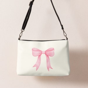 Bolsa crossbody coquette, bolsas e bolsas com laço, presentes para ela, bolsa tipo estilingue, bolsa de ombro, bolsa floral exclusiva, bolsa mensageiro feminina