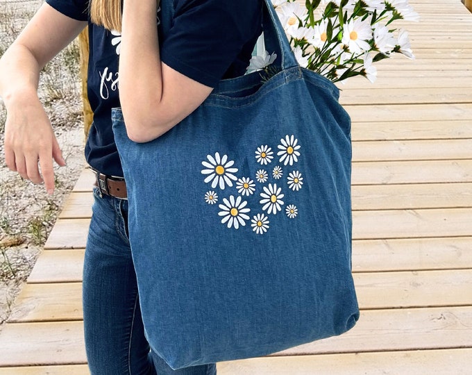 Featured listing image: Daisy Denim Tote Bag