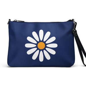 Bolso Daisy de la Marina / Monedero Daisy retro / Monedero floral minimalista / Monedero crossbody Cottagecore, bolso de cuero vegano retro de los años 70