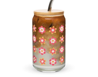 Retro Daisy Glass Tumbler