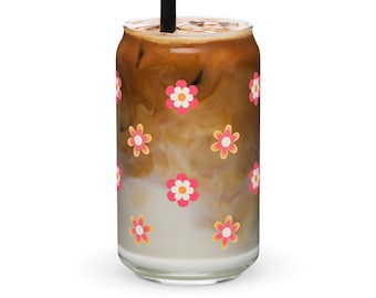 Retro Daisy Glass Tumbler