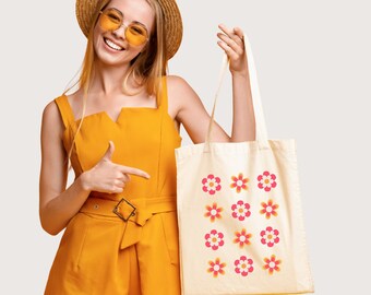 Retro Daisy Tote Bag