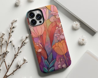 Dreamy Floral Aesthetic Stained Glass iPhone Case