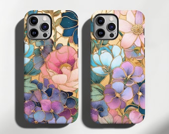 Floral Aesthetic Stained Glass iPhone Case