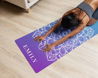 Custom Blue and Purple Mandala Yoga Mat