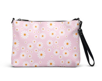 Preppy Pink Floral Crossbody Bag