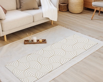 Abstract White and Gold Yoga Mat
