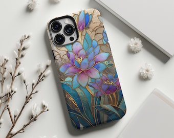 Stained Glass Lotus Flower Magsafe iPhone Case