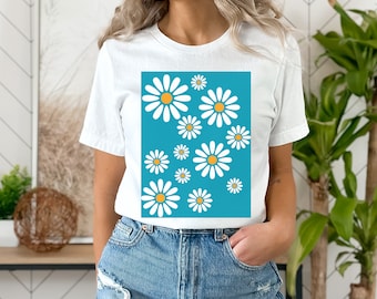 Blue Retro Daisy Tee