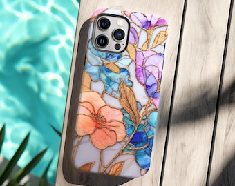 Romantic Floral Aesthetic Stained Glass iPhone Case