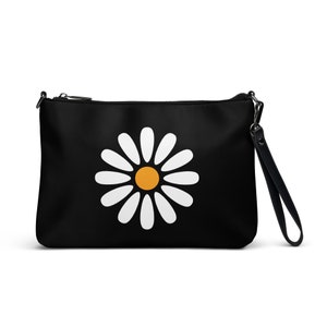 Bolso bandolera con margaritas negras