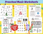 Preschool Music Worksheets, Preschool Piano, Preschool Piano Theory, Preschool Piano Lessons, Beginner Piano Lessons, Music Coloring Pages