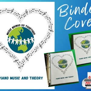 Piano Binder Cover - Music Brings Us Together! Piano Lessons, Music Class, Choir Binder Cover, Music Title Page. Music Printable - PDF