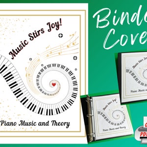 Music Binder Cover - Music Stirs Joy! Piano Lessons, Music Class, Choir Binder Cover, Music Cover Page, Piano Binder Cover - PDF download