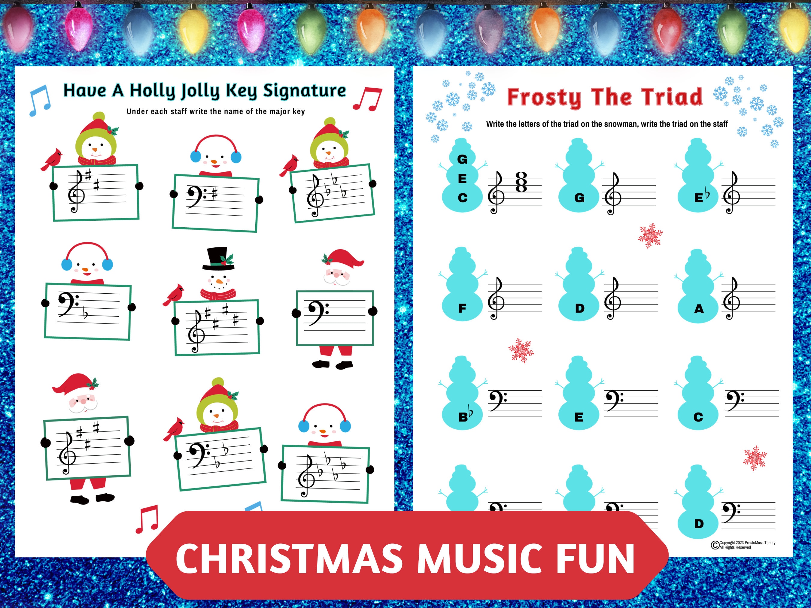 christmas piano fun! frosty the triad & holly jolly key signatures